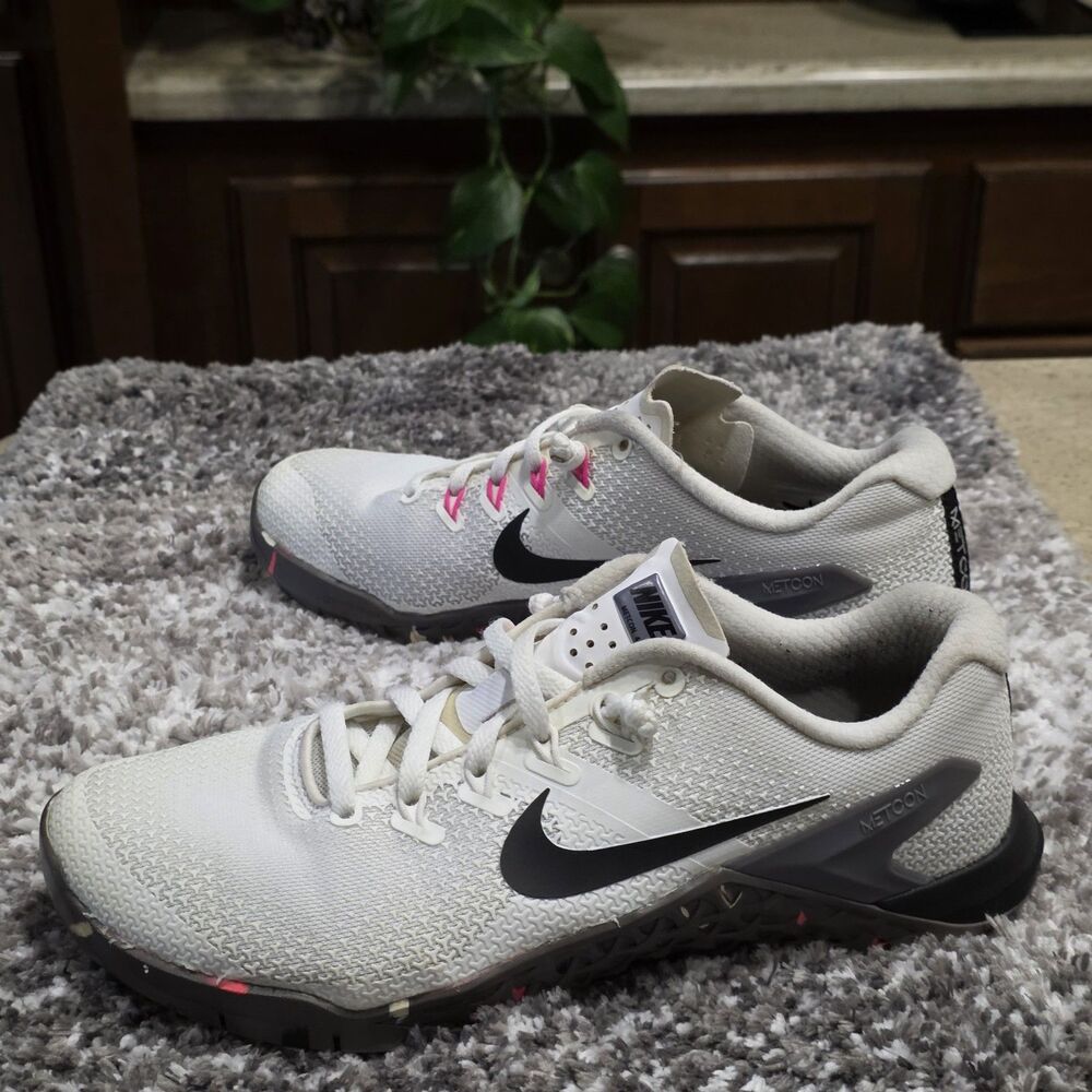 Nike Metcon 4 White Pink Paint Splatter Crossfit Training Gym Shoes Size 8